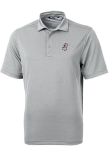 Cutter and Buck Cincinnati Reds Grey Cooperstown Virtue Eco Pique Big and Tall Polo