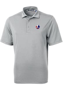 Cutter and Buck Montreal Expos Grey Cooperstown Virtue Eco Pique Big and Tall Polo