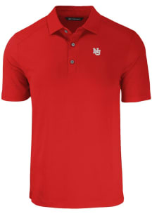 Mens Nebraska Cornhuskers Red Cutter and Buck Vault Forge Recycled Short Sleeve Polo Shirt