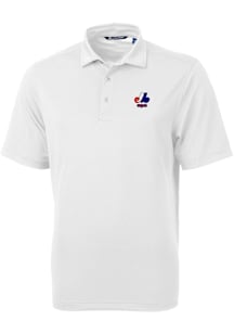 Cutter and Buck Montreal Expos White Cooperstown Virtue Eco Pique Big and Tall Polo