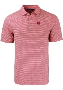 Cutter and Buck Nebraska Cornhuskers Mens Red Forge Double Stripe Short Sleeve Polo