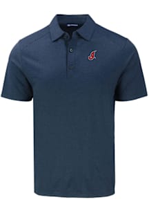 Cutter and Buck Cleveland Guardians Navy Blue Cooperstown Forge Eco Stretch Big and Tall Polo