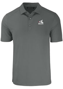 Cutter and Buck Chicago White Sox Grey Cooperstown Forge Eco Stretch Big and Tall Polo