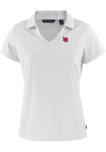 Cutter and Buck Nebraska Cornhuskers Womens White Vault Daybreak V Neck Short Sleeve Polo Shirt