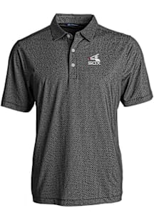 Cutter and Buck Chicago White Sox Black Cooperstown Pike Symmetry Big and Tall Polo