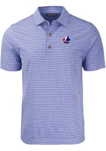 Cutter and Buck Montreal Expos Blue Cooperstown Forge Heather Stripe Big and Tall Polo