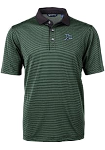 Cutter and Buck Tampa Bay Rays Mens Green Cooperstown Virtue Eco Pique Micro Stripe Short Sleeve P..