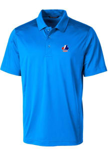 Cutter and Buck Montreal Expos Mens Blue Cooperstown Prospect Short Sleeve Polo