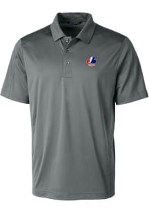 Cutter and Buck Montreal Expos Mens Grey Cooperstown Prospect Short Sleeve Polo