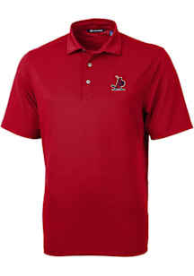 Cutter and Buck St Louis Cardinals Mens Cardinal Cooperstown Virtue Eco Pique Short Sleeve Polo
