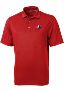 Cutter and Buck Montreal Expos Mens Red Cooperstown Virtue Eco Pique Short Sleeve Polo