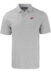 Cutter and Buck New Mexico State Aggies Mens Grey Forge Double Stripe Short Sleeve Polo