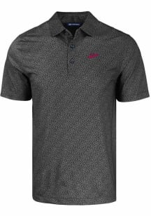 Cutter and Buck New Mexico State Aggies Mens Black Pike Pebble Short Sleeve Polo