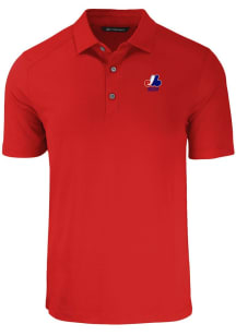 Cutter and Buck Montreal Expos Mens Red Cooperstown Forge Recycled Short Sleeve Polo