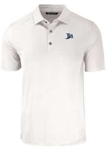 Cutter and Buck Tampa Bay Rays Mens White Cooperstown Forge Recycled Short Sleeve Polo