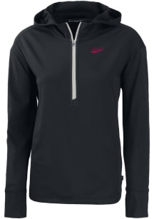 Cutter and Buck New Mexico State Aggies Womens Black Daybreak Hood Qtr Zip