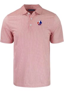 Cutter and Buck Montreal Expos Mens White Cooperstown Pike Symmetry Short Sleeve Polo