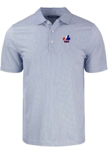 Cutter and Buck Montreal Expos Mens White Cooperstown Pike Symmetry Short Sleeve Polo