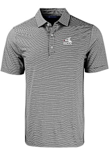 Cutter and Buck Chicago White Sox Mens Black Cooperstown Forge Double Stripe Short Sleeve Polo