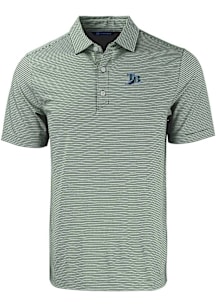 Cutter and Buck Tampa Bay Rays Mens Green Cooperstown Forge Double Stripe Short Sleeve Polo