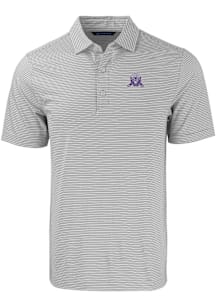 Cutter and Buck Northwestern Wildcats Grey Vault Forge Double Stripe Big and Tall Polo