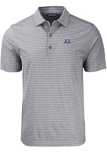 Cutter and Buck Northwestern Wildcats Black Vault Forge Heather Stripe Big and Tall Polo