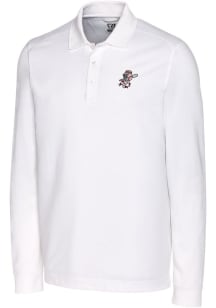 Cutter and Buck Cincinnati Reds Mens White Cooperstown Advantage Long Sleeve Polo Shirt