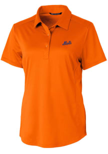 Cutter and Buck New York Mets Womens Orange Cooperstown Prospect Short Sleeve Polo Shirt