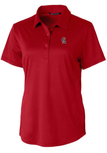 Cutter and Buck Los Angeles Angels Womens Red Cooperstown Prospect Short Sleeve Polo Shirt