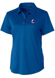 Cutter and Buck Montreal Expos Womens Blue Cooperstown Prospect Short Sleeve Polo Shirt