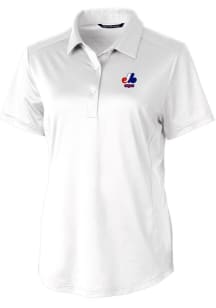 Cutter and Buck Montreal Expos Womens White Cooperstown Prospect Short Sleeve Polo Shirt