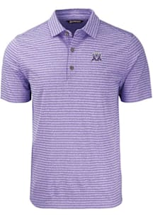 Cutter and Buck Northwestern Wildcats Mens Purple Vault Forge Stripe Short Sleeve Polo