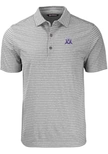 Cutter and Buck Northwestern Wildcats Mens Grey Vault Forge Stripe Short Sleeve Polo