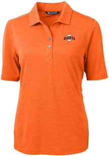 Cutter and Buck San Francisco Giants Womens Orange Cooperstown Virtue Eco Pique Short Sleeve Polo..