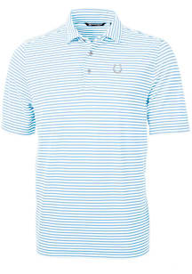 Cutter and Buck Indianapolis Colts Mens Blue Mono Virtue Eco Pique Stripe Short Sleeve Polo