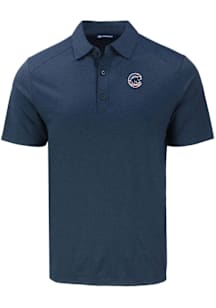 Cutter and Buck Chicago Cubs Navy Blue Stars and Stripes Forge Eco Stretch Big and Tall Polo