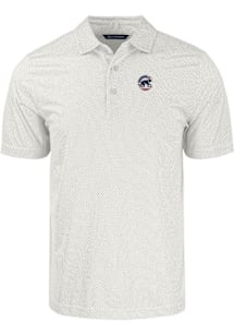 Cutter and Buck Chicago Cubs White Stars and Stripes Pike Symmetry Big and Tall Polo