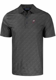 Cutter and Buck Ohio State Buckeyes Mens Black Pike Pebble Short Sleeve Polo