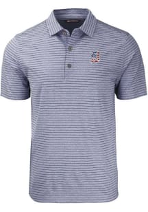 Cutter and Buck Detroit Tigers Mens Navy Blue Stars and Stripes Forge Stripe Short Sleeve Polo
