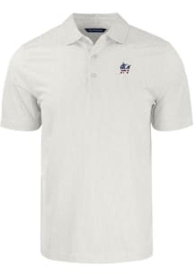 Cutter and Buck Miami Marlins Mens White Stars and Stripes Pike Symmetry Short Sleeve Polo