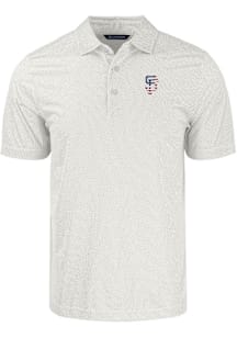 Cutter and Buck San Francisco Giants White Stars and Stripes Pike Symmetry Big and Tall Polo