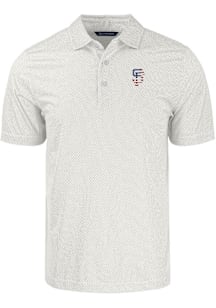 Cutter and Buck San Francisco Giants Mens White Stars and Stripes Pike Symmetry Short Sleeve Polo