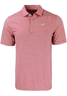 Cutter and Buck Tampa Bay Rays Mens Red Stars and Stripes Forge Double Stripe Short Sleeve Polo