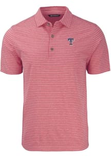 Cutter and Buck Texas Rangers Cardinal Stars and Stripes Forge Heather Stripe Big and Tall Polo
