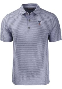 Cutter and Buck Texas Rangers Navy Blue Stars and Stripes Forge Heather Stripe Big and Tall Polo