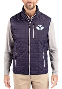 Cutter and Buck BYU Cougars Mens Navy Blue Rainier PrimaLoft Sleeveless Jacket