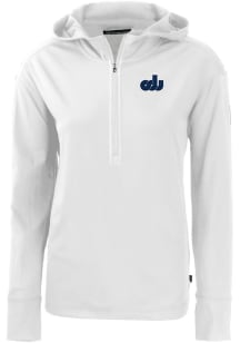 Cutter and Buck Old Dominion Monarchs Womens White Daybreak Hood 1/4 Zip Pullover