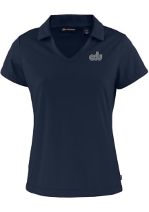 Cutter and Buck Old Dominion Monarchs Womens Navy Blue Daybreak V Neck Short Sleeve Polo Shirt
