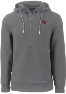 Cutter and Buck Ole Miss Rebels Mens Grey Vault Roam Long Sleeve Hoodie