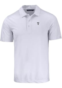 Cutter and Buck Texas Rangers White Mono Prospect Big and Tall Polo